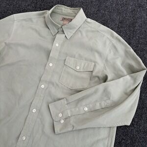 Duluth Trading Green Ripple Rouser Seersucker Long Sleeve Shirt Mens Large‎